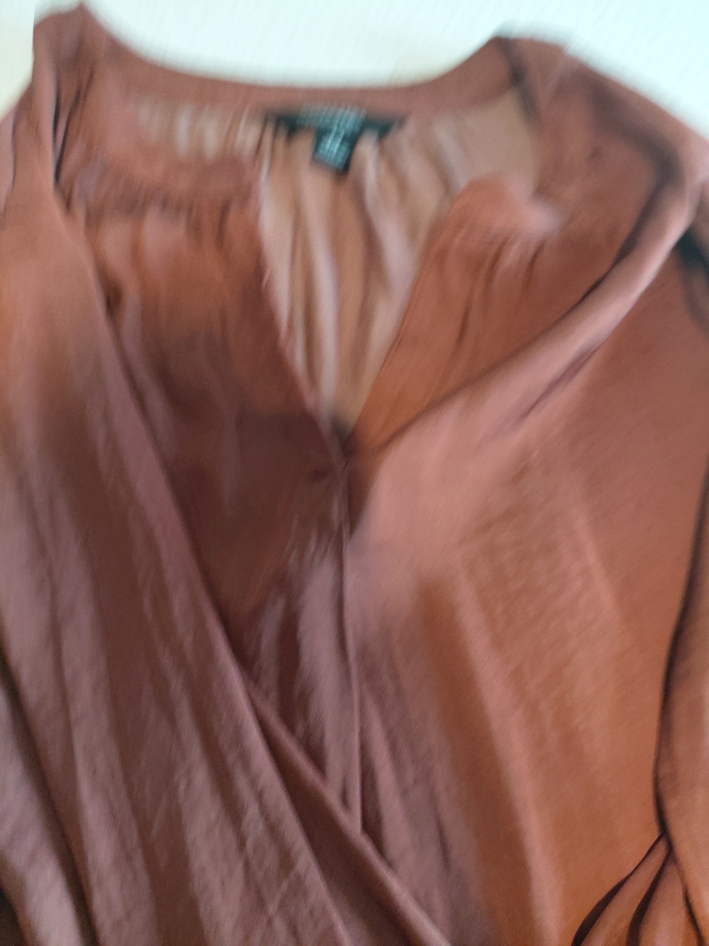 Simply Vera Vera Wang Rust Brown Wrap-Front Blouse
